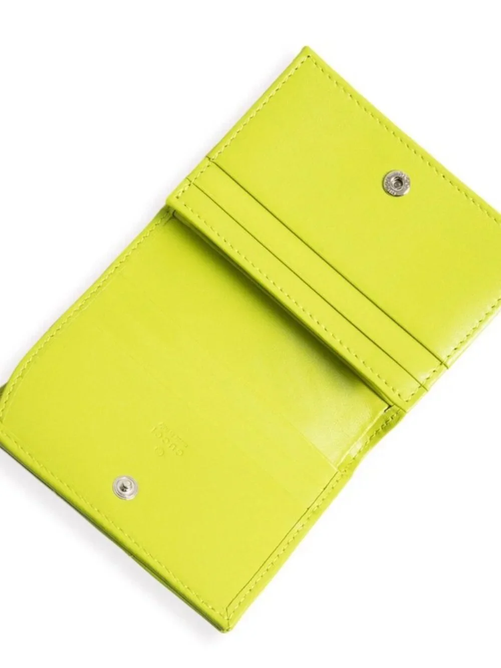 GUCCI GG MARMONT Bifold wallet lime green leather - Picture 5 of 6